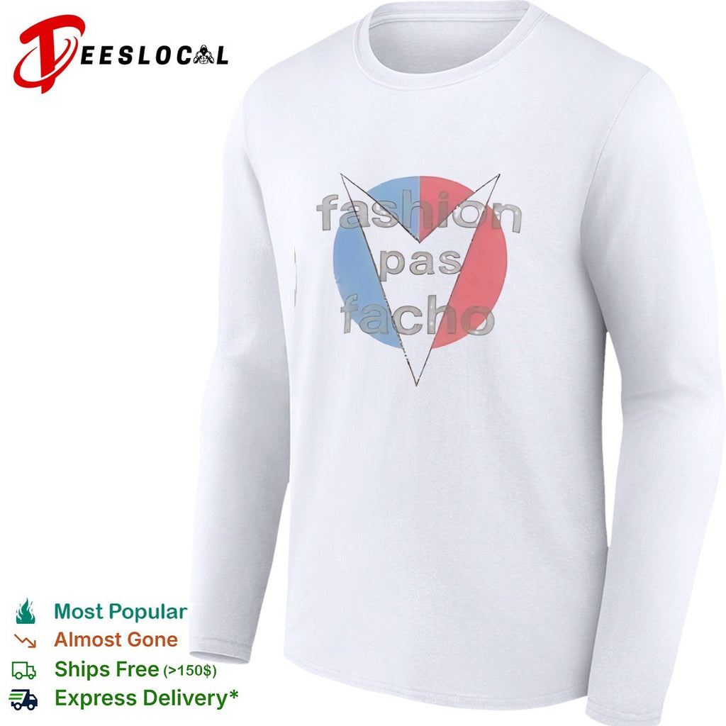 Fashion pas facho red and blue circular symbol shirt