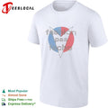 Fashion pas facho red and blue circular symbol shirt