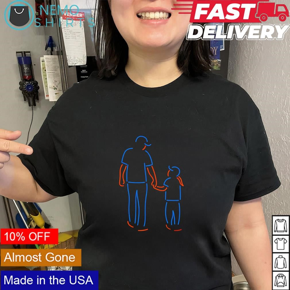 Father and Daughter walking neon baby onesie shirt