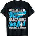Father's Day T-Shirt, Gifts For Stepdad, Step Dad Stepfather Baseball Son Fathers Day Gift T-Shirt Menswear Casual Cotton...