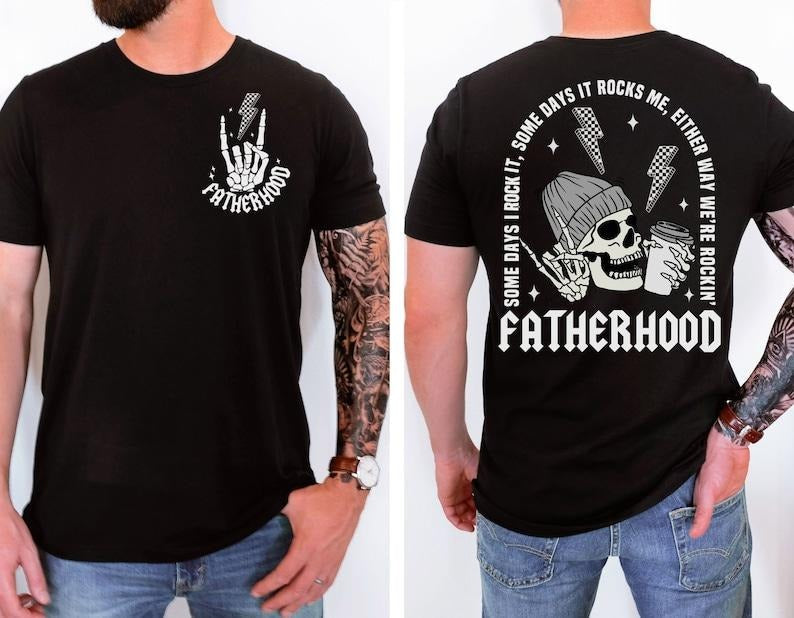 Fatherhood Sometimes I Rock It Sometimes It rocks Me Shirt, Dad Shirt, Rocker Dad Gifts, Fathers Day Gift Shirt, Funny...