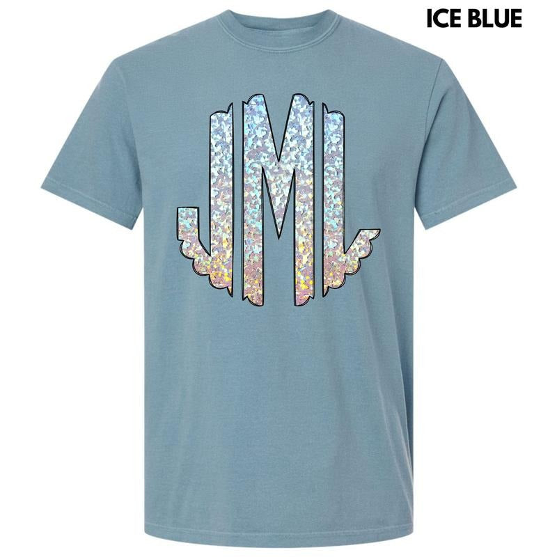 Faux Foil Glitter Monogram Comfort Colors T-Shirt 'NLB' Hoodie, Sweatshirt | CiraTrend.com