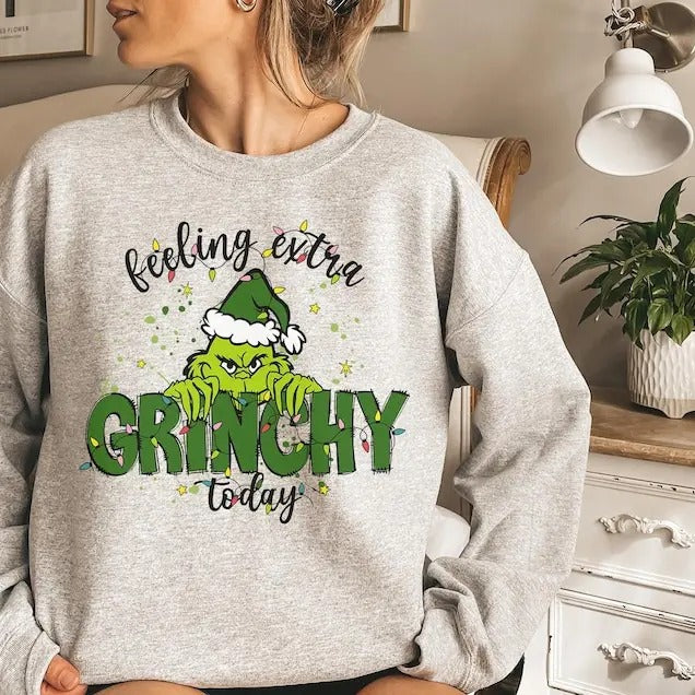Feeling Extra Griiinchmas Today Christmas Sweatshirt, Funny Griiinchmas Shirt, Griiinchmas Sweatshirt, Griiinchmas...