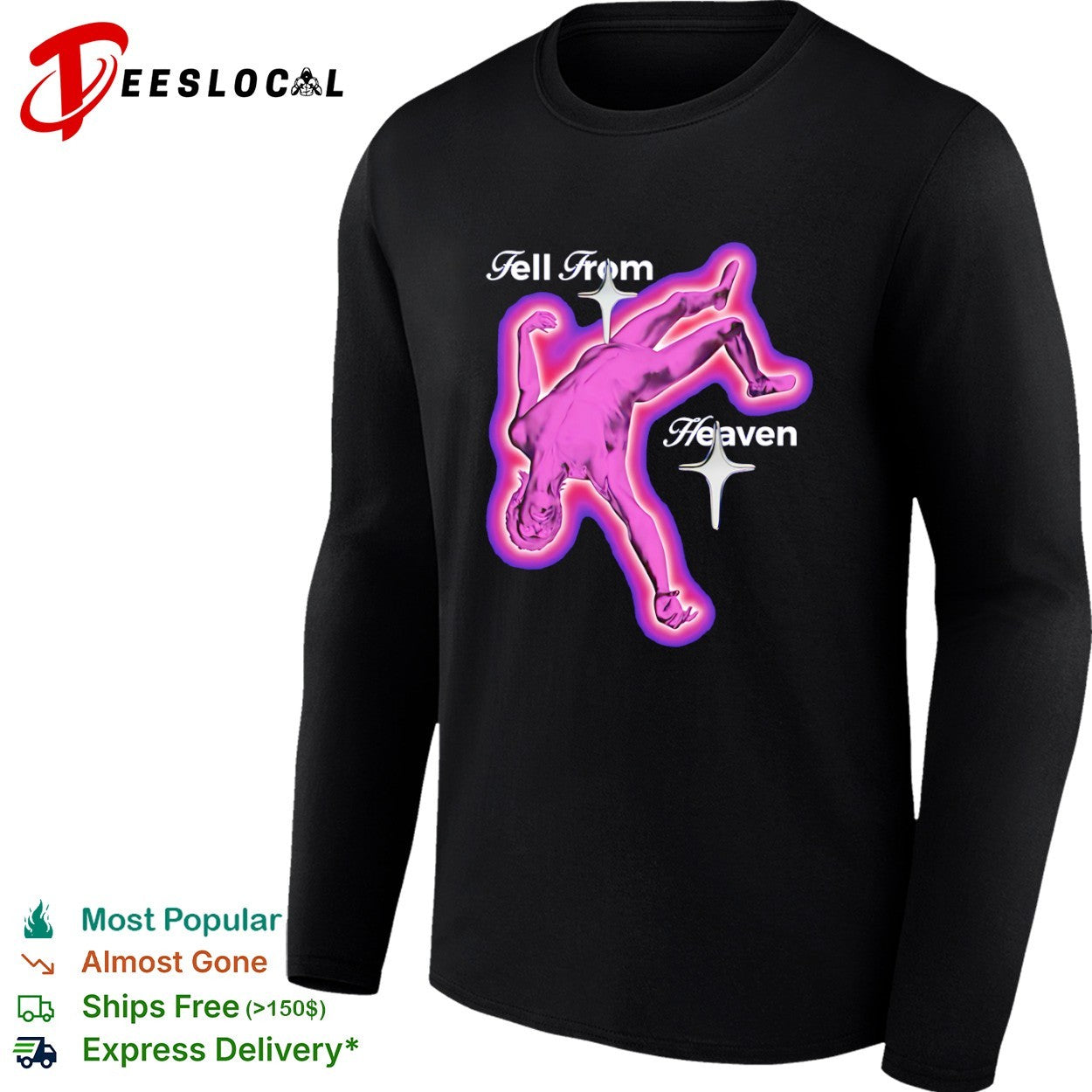 Fell From Heaven Fallen Angel Y2K Vaporwave Shirt