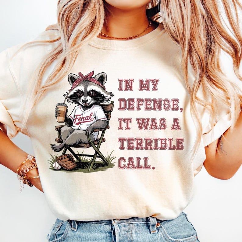 Feral Baseball Mom Tshirt, Funny Racoon Game Day Shirt, Feral Baseball Mama T-Shirt, Softball Mom Tee, Team Mom Sport...