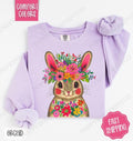 Fiesta Bunny Comfort Colors Sweatshirt, Cute Easter Women's Crewneck, Trendy Bunny Women's Sweater, Gift for Her...