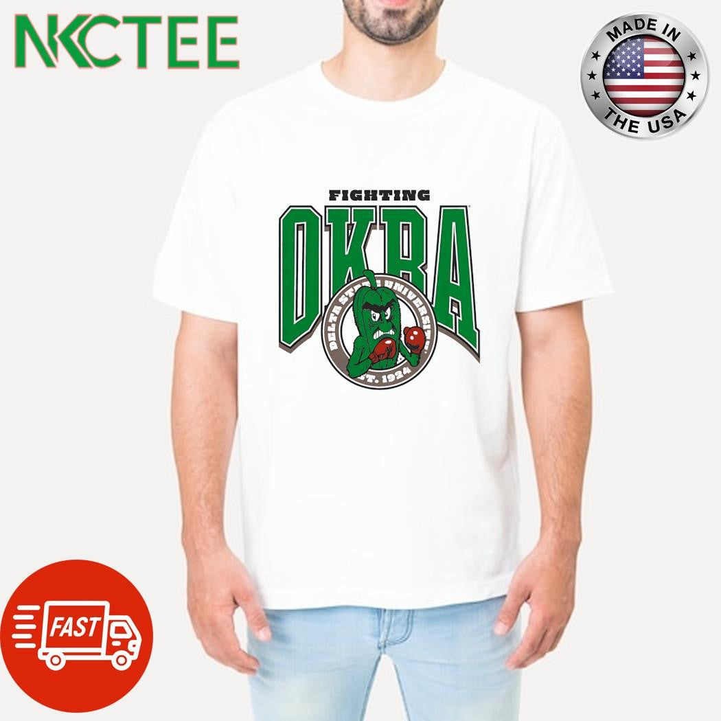 Fighting Okra x Delta State University est 1924 circle logo shirt