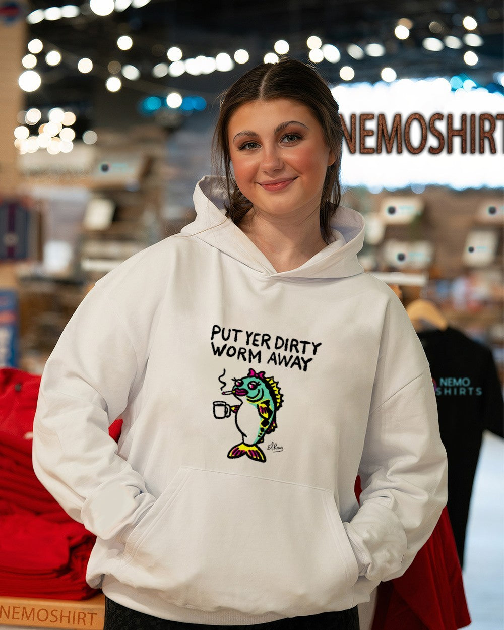 Fish cigarette put yer dirty worm away shirt