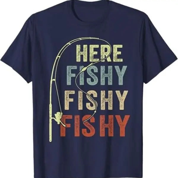 Fishing-Shirt Here-Fishy Graphic Funny T-Shirt Hoodie, Sweatshirt | CiraTrend.com
