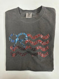 Flag Coquette Spangled Comfort Colors T-Shirt Hoodie, Sweatshirt | CiraTrend.com