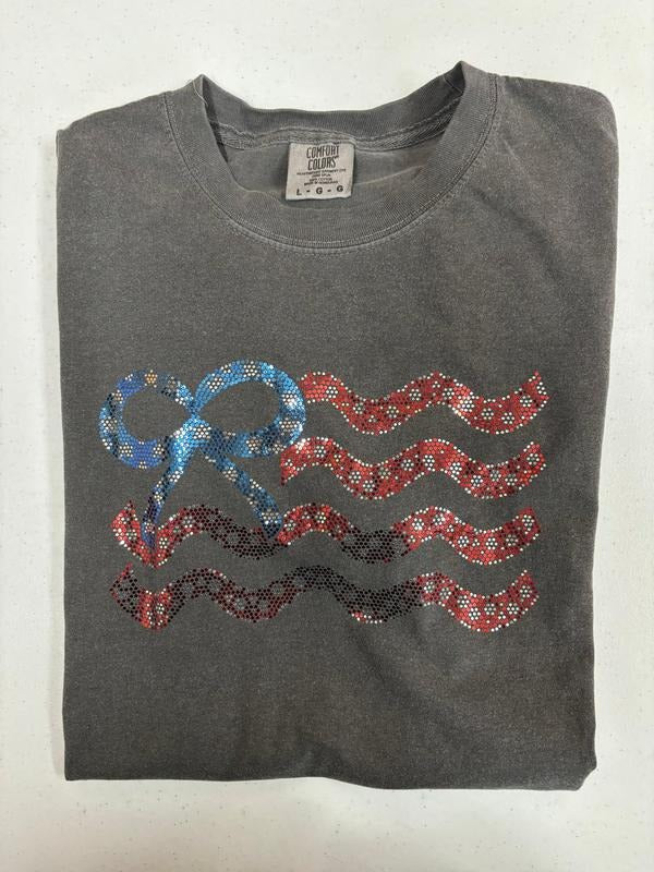 Flag Coquette Spangled Comfort Colors T-Shirt Hoodie, Sweatshirt | CiraTrend.com