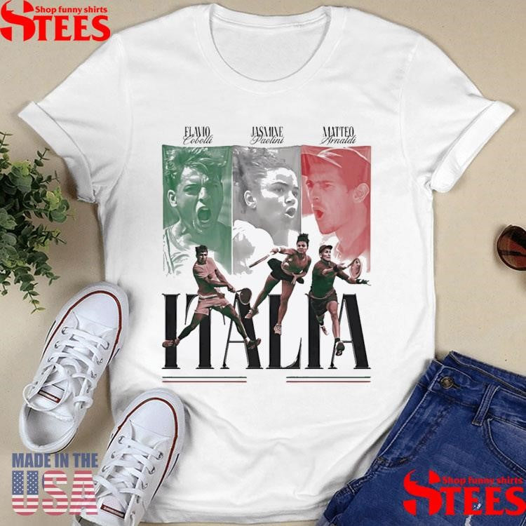 Flavio Cobolli Jasmine Paolini Matteo Arnaldi Italy Tennis Players Vintage T-Shirts