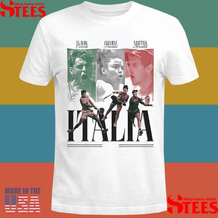 Flavio Cobolli Jasmine Paolini Matteo Arnaldi Italy Tennis Players Vintage T-Shirts