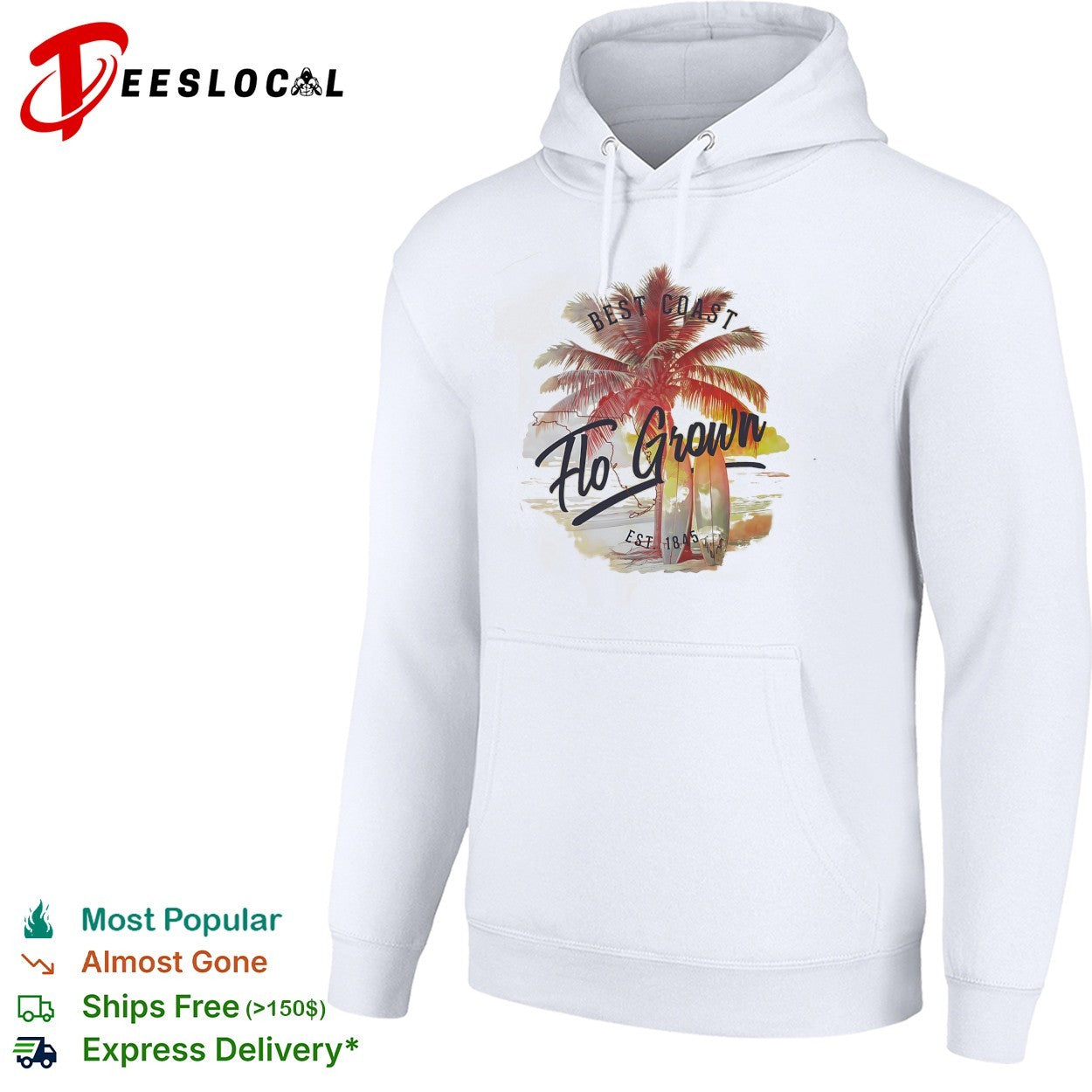 FloGrown best coast palm trees beach shirt