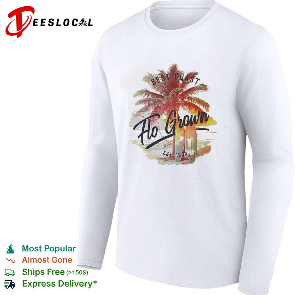 FloGrown best coast palm trees beach shirt