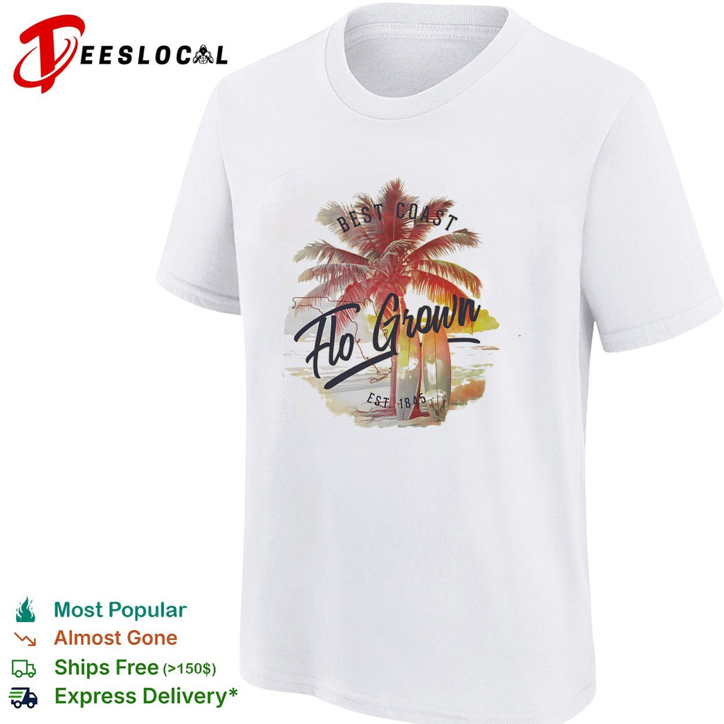 FloGrown best coast palm trees beach shirt