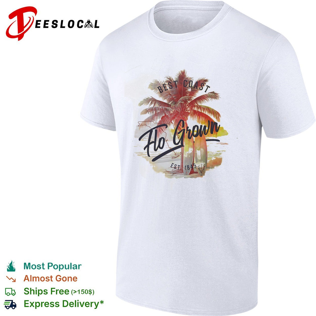 FloGrown best coast palm trees beach shirt