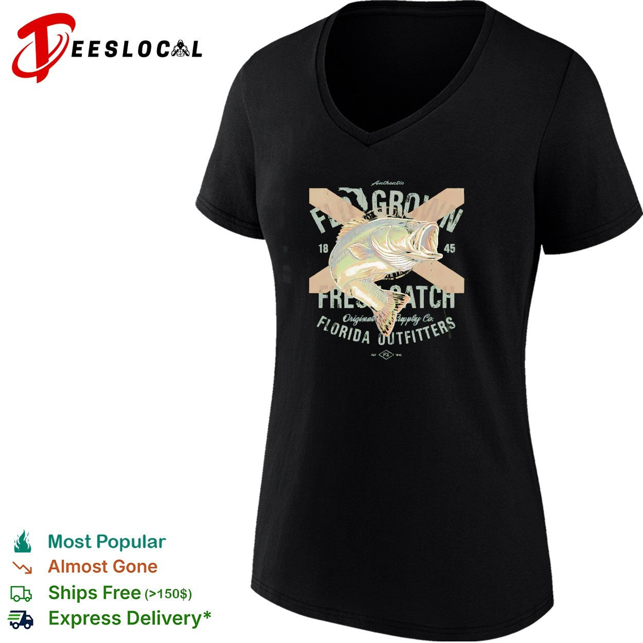FloGrown fresh catch bass Florida outfitters shirt
