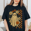 Floral Ghost Halloween Shirt Unisex Relaxed Fit Printed in USA Casual Comfort Cotton Top Athletic Boho Chic All Seasons...