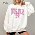 Floral Mama Coquette Sweatshirt, Pink Bow Mom Shirt, Chinoiserie Toile Mama Hoodie, Aesthetic Mother's Day Gift, Cozy...