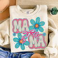 Floral Mama Coquette tshirt, Mama Flower sweatshirt, Mothers Day tshirt, Preppy Mama sweatshirt, Retro Mama Flower...
