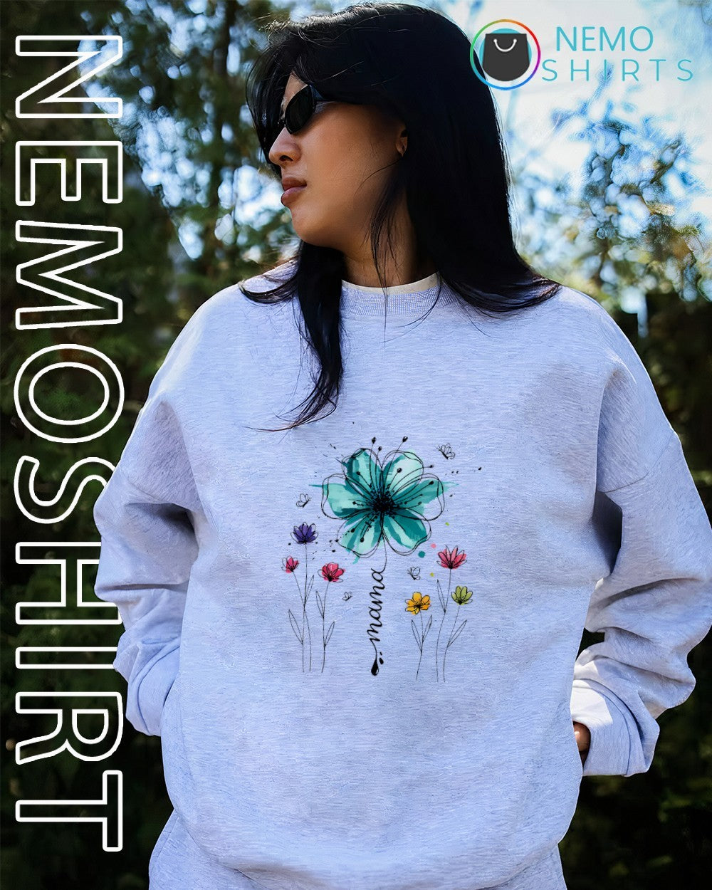 Floral Mama graphic shirt
