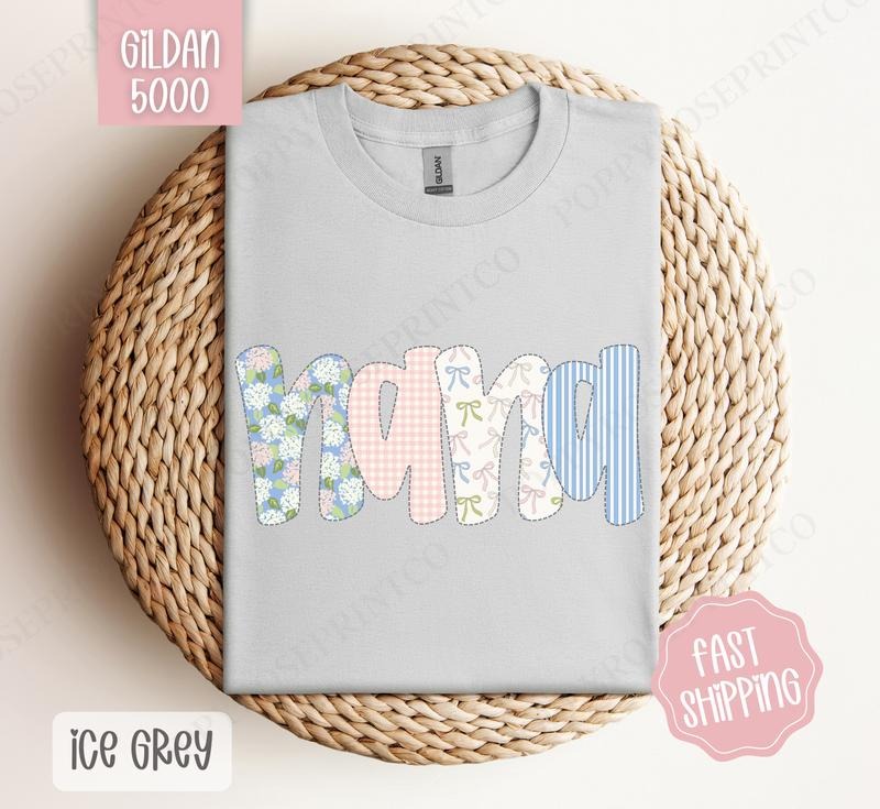 Floral Nana Gildan Shirt, Cute Spring Grandma Tshirt, Coquette Nana Tee Hoodie, Sweatshirt | CiraTrend.com