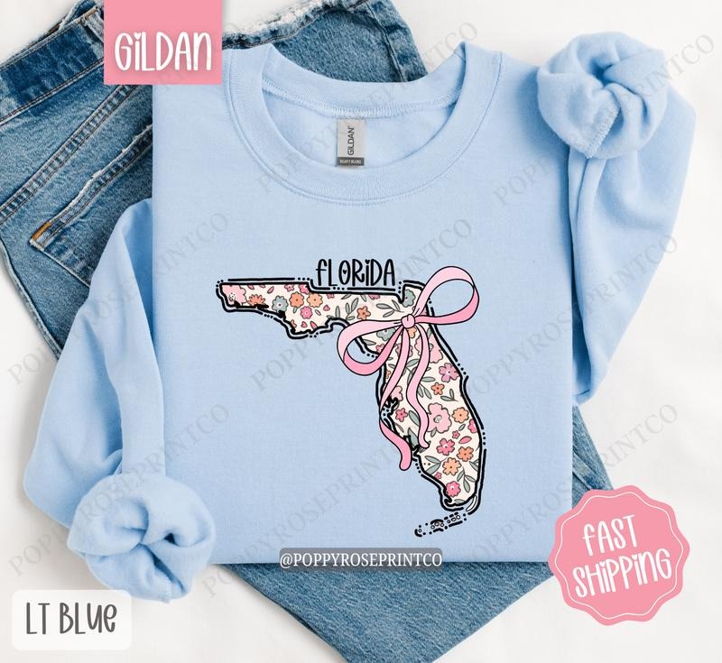 Florida Floral Sweatshirt, Cute Florida Sweatshirt, Florida State Sweatshirt T-Shirts, Hoodie | CiraTrend.com