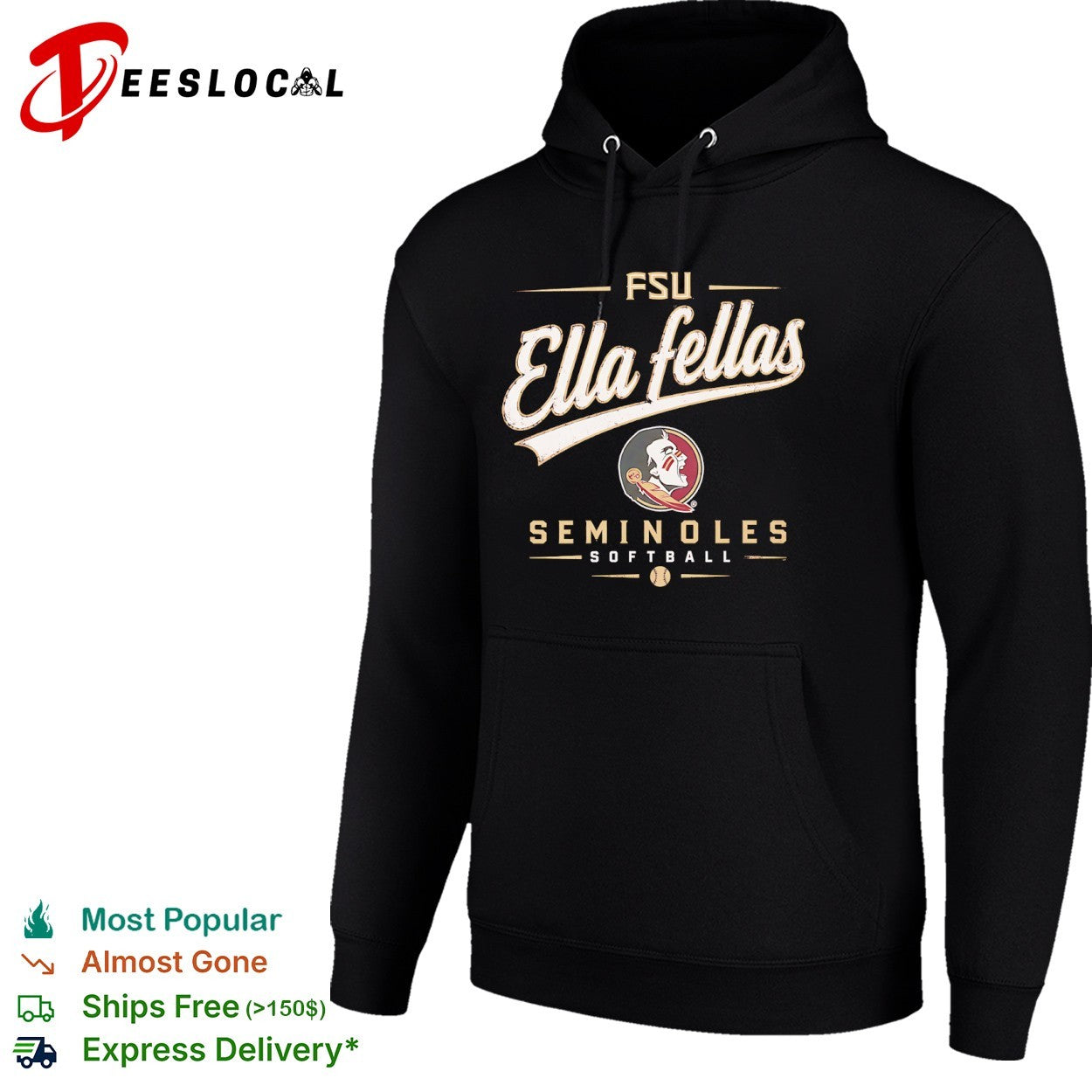 Florida State Seminoles team logo Ella fellas softball shirt