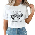 Fluent In Fowl Language Shirt, Gift for Chicken Lover Shirt, Speaking Fowl Language Sweatshirt Hoodie Unisex Cotton...