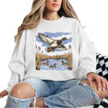 Flying Mallard Ducks Sweatshirt - Wild Duck Waterfowl Scene, Vintage Wildlife Hunting Unisex Cotton Pullover for Women...