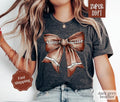 Football Bow Shirt, Womens Football Tee, Game Day Shirt, Womenswear Oversized Crewneck Hoodie, Sweatshirt | CiraTrend.com
