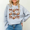 Football Coqquett Bow Sweatshirt, Fall Football Sweater, Autumn Sport Apparel for Girls, Autumn Girly Sweater, Touchdown...