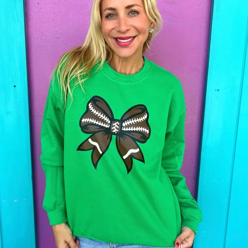 Football Green Bow Sweatshirt T-Shirts, Hoodie | CiraTrend.com