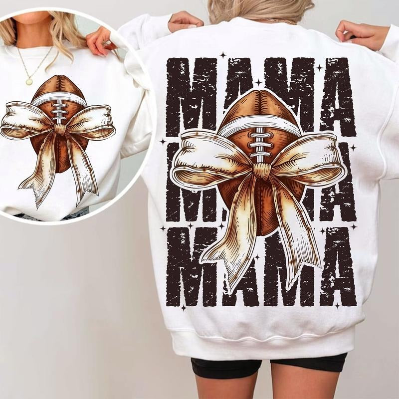 Football Mama Bow Shirt, Fall Coquette Bow Shirt, Fall Football Shirt Shirt, Football Sport Shirt, Football Mom Shirt,...