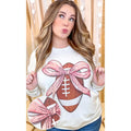 Football Pink Bow Rhinestone Graphic Sweatshirt T-Shirts, Hoodie | CiraTrend.com