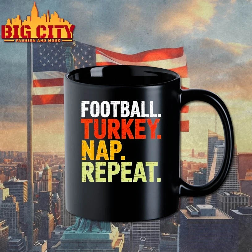 Football Turkey Nap Repeat Funny Thanksgiving vintage shirt