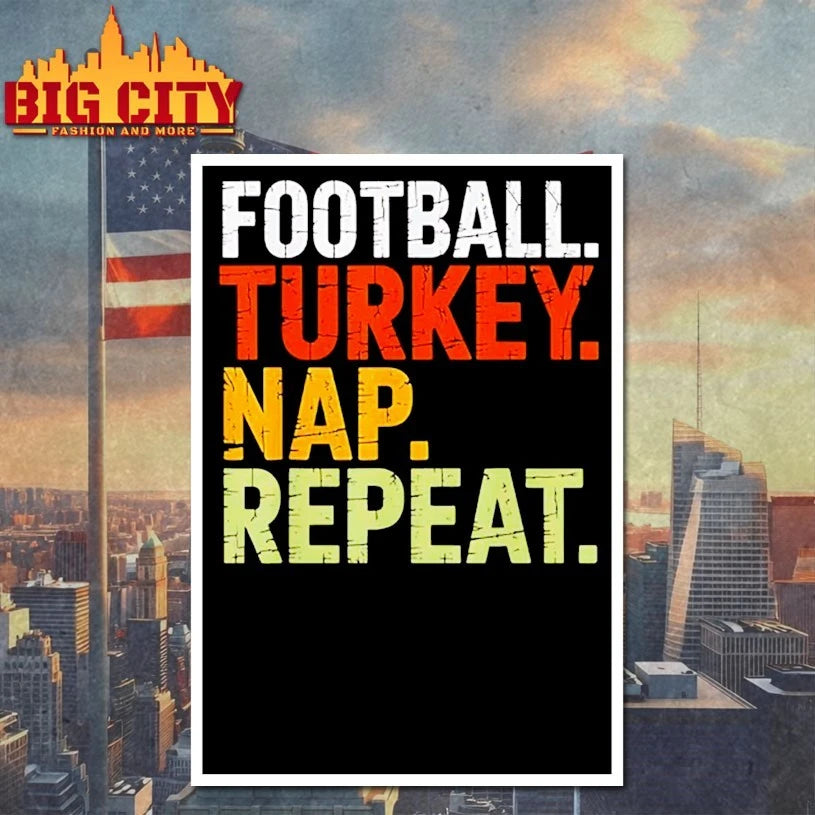 Football Turkey Nap Repeat Funny Thanksgiving vintage shirt