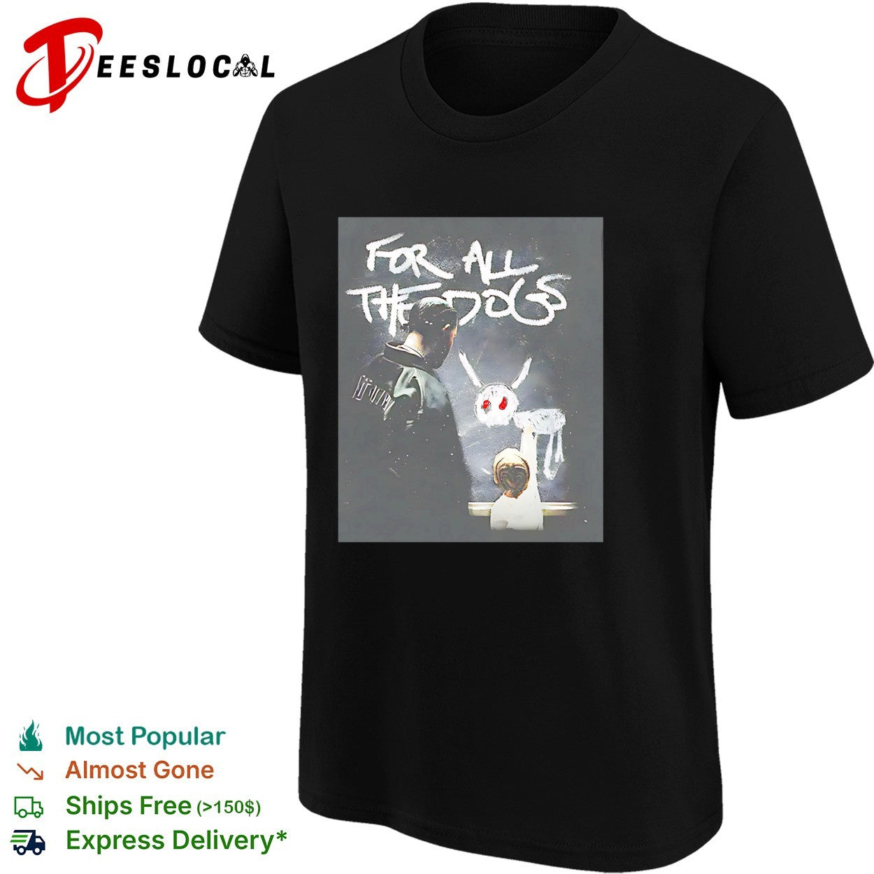 For all the dogs graffiti dog shirt