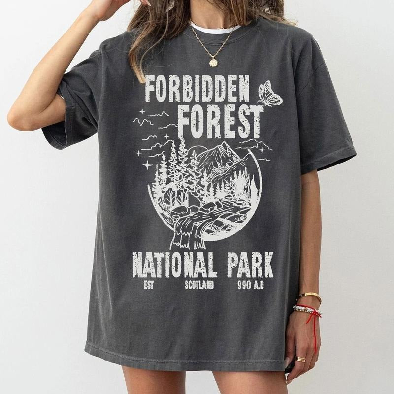 Forbidden Forest Wizard House Tee - National Park Style Potter T-Shirt, Universal Studios Inspired, Vintage Bookish...