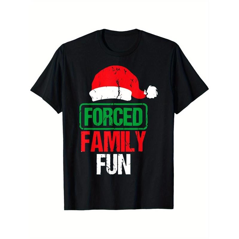 Forced Family Fun Sarcastic Christmas Pajama Family Funny men's T-Shirt made in usa Hoodie, Sweatshirt | CiraTrend.com