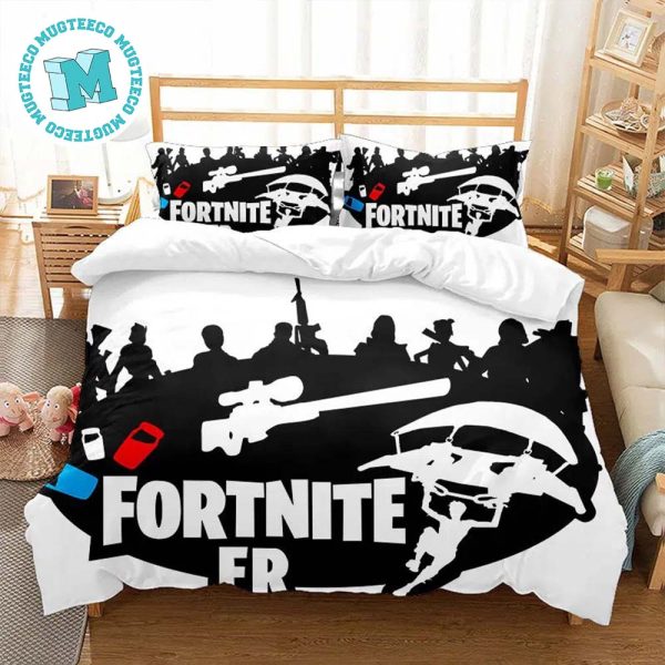Fortnite FR Black And White Bedding Set Full
