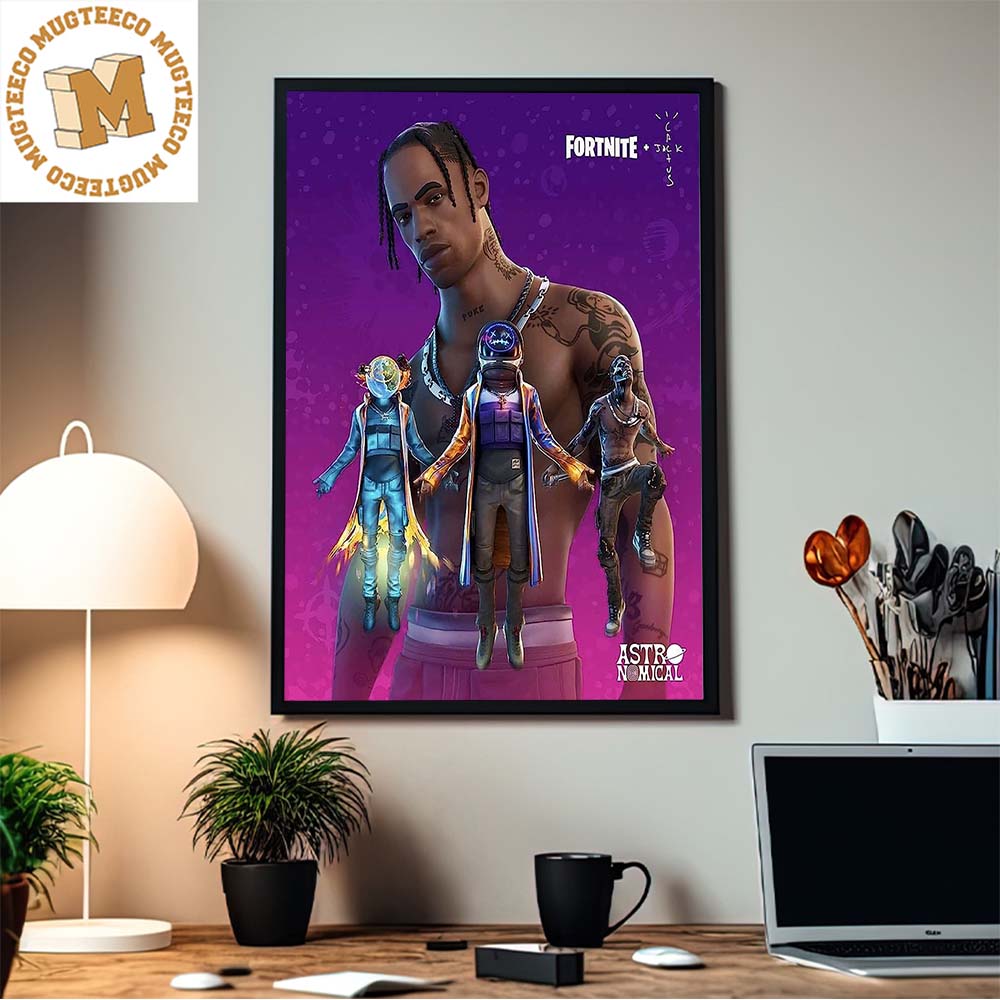 Fortnite Travis Scott Skin Coming Item Shop Cactus Jack Astro Nomical Home Decor Poster Canvas