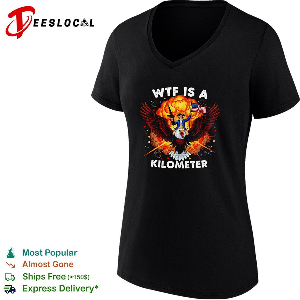 Founding father riding eagle WTF is a kilometer shirt