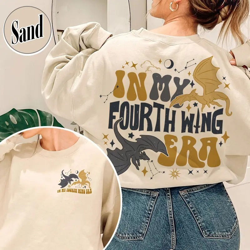 Fourth Wing Dragon Sweatshirt, Fourth Wing Dragon Rider Basgiath War College, in My Fourth Wing Era Sweatshirt, Basgiath...