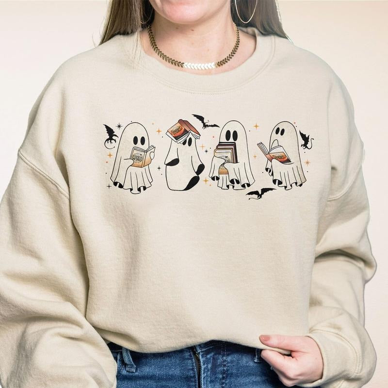 Fourth Wing Ghost Shirt Sweatshirt, Fourth Wing Fan TShirt, Bookish Ghost, Halloween Fourth Wing Comfort Womenswear Hoodie