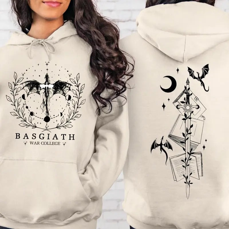 Fourth Wing Shirt, Basgiath War College 2-Sided Sweatshirt Hoodie | CiraTrend.com