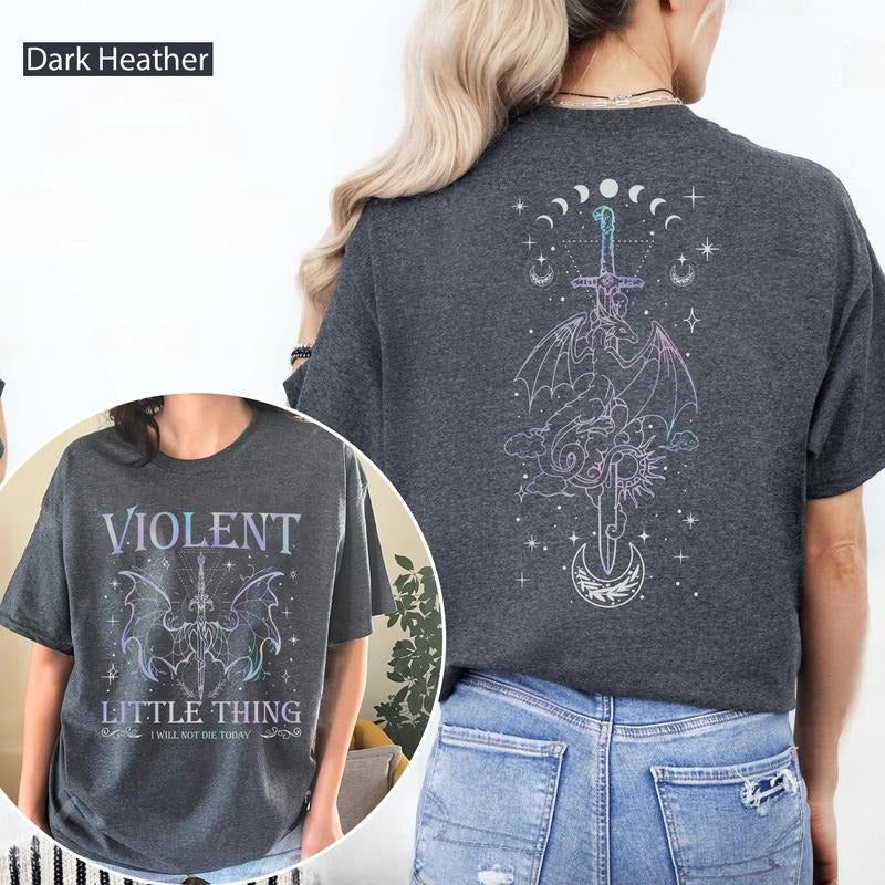 Fourth Wing Shirt, Violet Sorrengail Shirts, Violent Little Thing T Shirt, Xaden Riorson Tee, Dragon Rider, Bookish Gift...