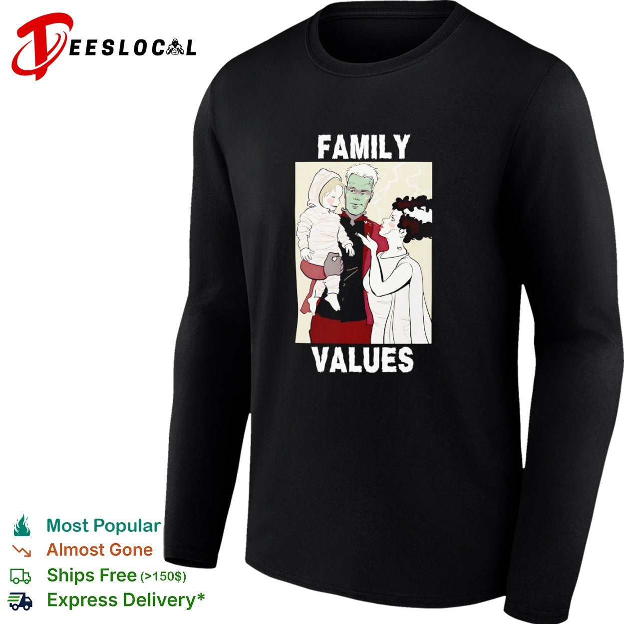 Frankenstein Bride of Frankenstein Mummy Family Values shirt