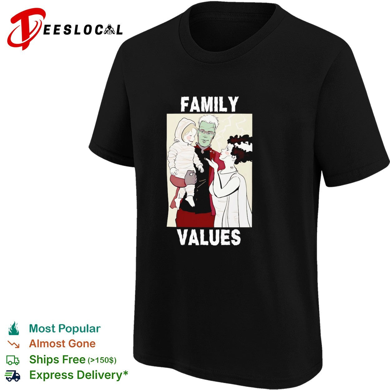 Frankenstein Bride of Frankenstein Mummy Family Values shirt